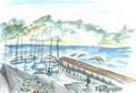 水彩画/五ヶ所ヨットハーバー